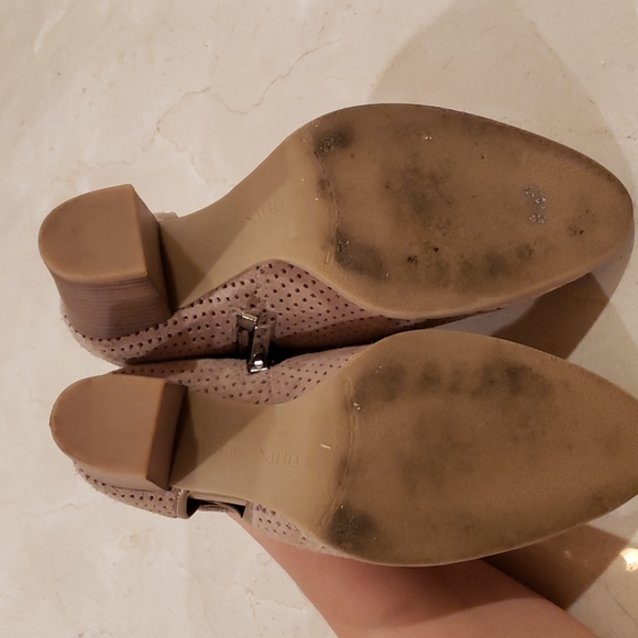 Like New Franco Sarto Grey/Taupe-Tan Suede Bootie - Picture 5 of 7